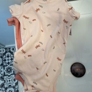 Carter's Pink Various Print Onesie Set